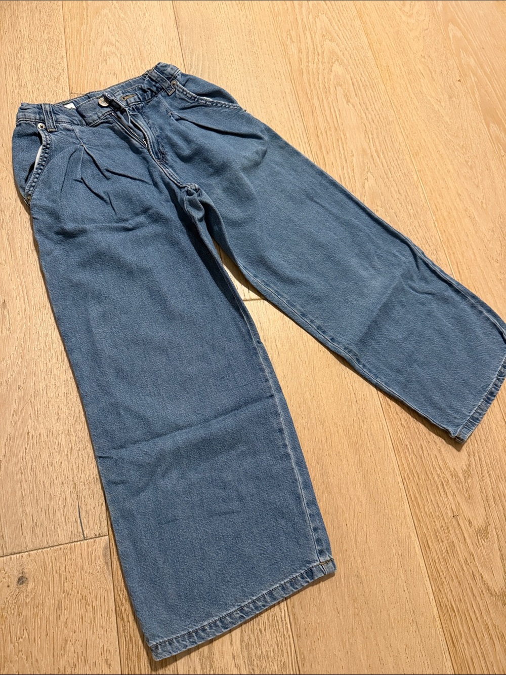 Zara girls Relaxe Wide-Leg Jeans in Blue Denim size 8
